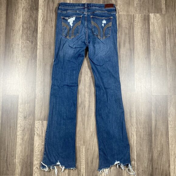 Hollister Jeans 9R 28x31 (actual) Bootcut Straight Stretch Denim Preppy Blue - Picture 5 of 8